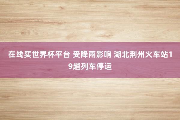 在线买世界杯平台 受降雨影响 湖北荆州火车站19趟列车停运