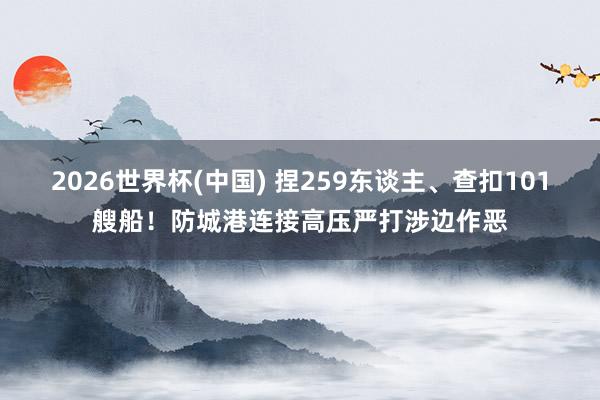 2026世界杯(中国) 捏259东谈主、查扣101艘船!防城港连接高压严打涉边作恶