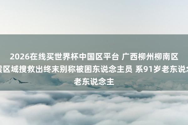 2026在线买世界杯中国区平台 广西柳州柳南区地震区域搜救出终末别称被困东说念主员 系91岁老东说念主