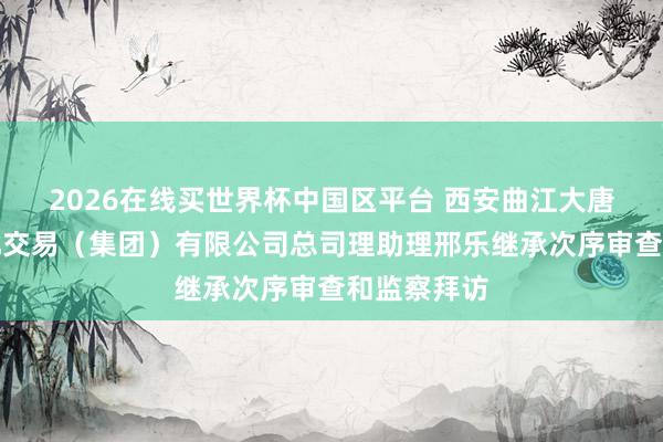 2026在线买世界杯中国区平台 西安曲江大唐不夜城文化交易(集团)有限公司总司理助理邢乐继承次序审查和监察拜访