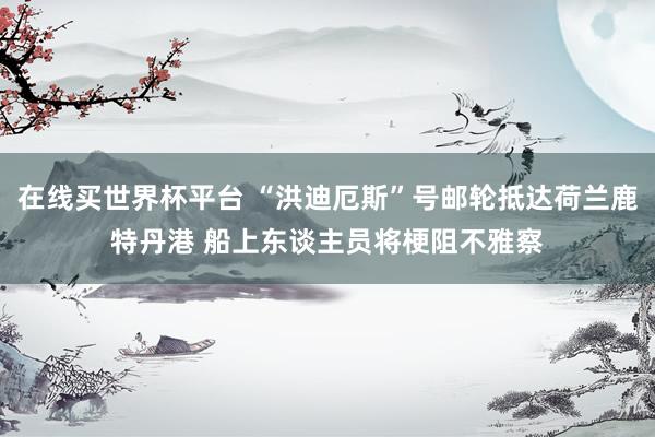 在线买世界杯平台 “洪迪厄斯”号邮轮抵达荷兰鹿特丹港 船上东谈主员将梗阻不雅察