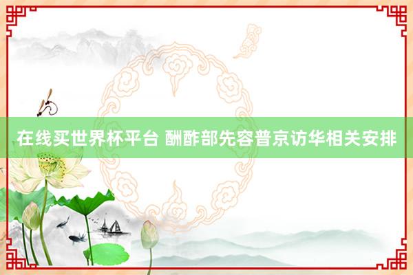 在线买世界杯平台 酬酢部先容普京访华相关安排