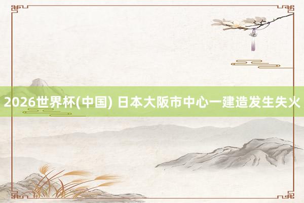 2026世界杯(中国) 日本大阪市中心一建造发生失火