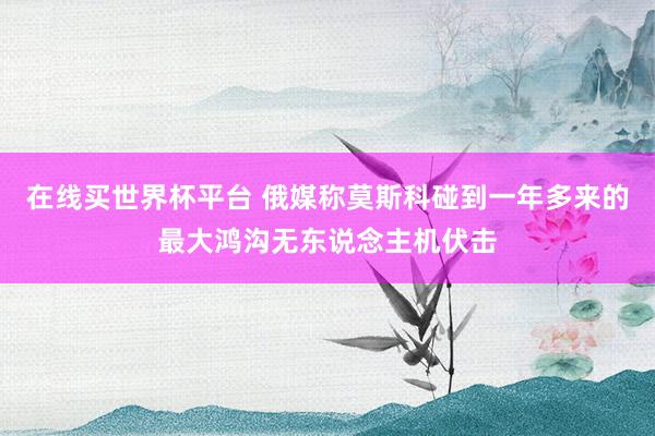 在线买世界杯平台 俄媒称莫斯科碰到一年多来的最大鸿沟无东说念主机伏击