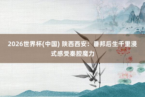 2026世界杯(中国) 陕西西安:番邦后生千里浸式感受秦腔魔力