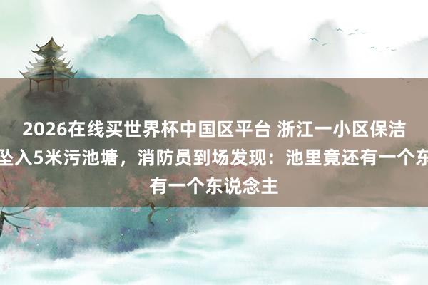 2026在线买世界杯中国区平台 浙江一小区保洁员失慎坠入5米污池塘，<a href=