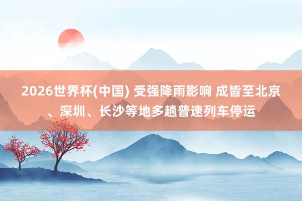 2026世界杯(中国) 受强降雨影响 成皆至北京、深圳、长沙等地多趟普速列车停运