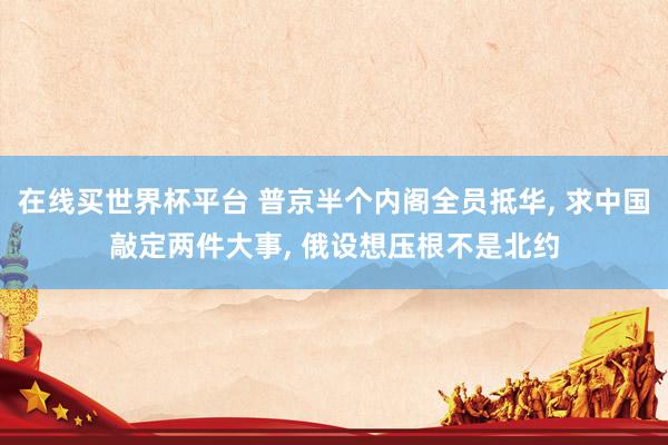 在线买世界杯平台 普京半个内阁全员抵华, 求中国敲定两件大事, 俄设想压根不是北约