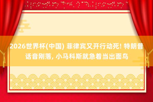 2026世界杯(中国) 菲律宾又开行动死! 特朗普话音刚落, 小马科斯就急着当出面鸟