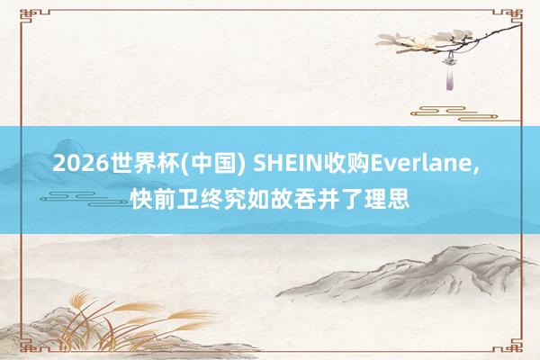 2026世界杯(中国) SHEIN收购Everlane, 快前卫终究如故吞并了理思