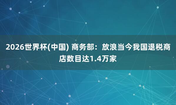 2026世界杯(中国) 商务部:放浪当今我国退税商店数目达1.4万家