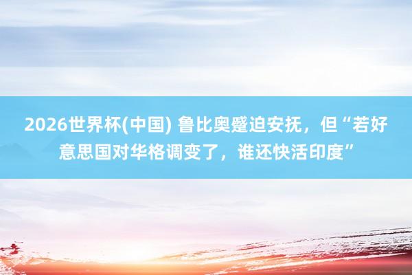 2026世界杯(中国) 鲁比奥蹙迫安抚,但“若好意思国对华格调变了,谁还快活印度”