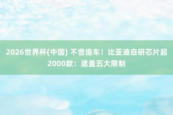 2026世界杯(中国) 不啻造车!比亚迪自研芯片超2000款:遮盖五大限制