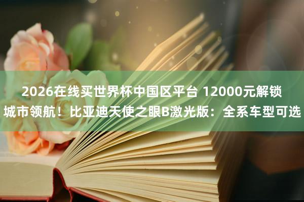 2026在线买世界杯中国区平台 12000元解锁城市领航!比亚迪天使之眼B激光版:全系车型可选