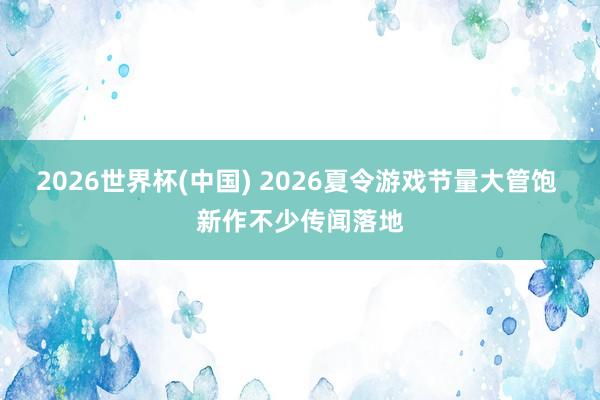 2026世界杯(中国) 2026夏令游戏节量大管饱 新作不少传闻落地