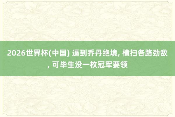 2026世界杯(中国) 逼到乔丹绝境, 横扫各路劲敌, 可毕生没一枚冠军要领