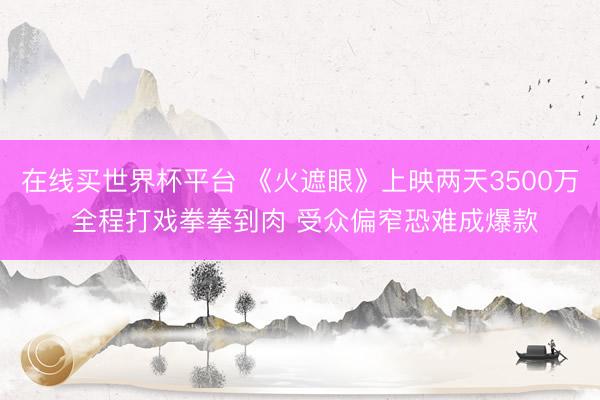 在线买世界杯平台 《火遮眼》上映两天3500万 全程打戏拳拳到肉 受众偏窄恐难成爆款