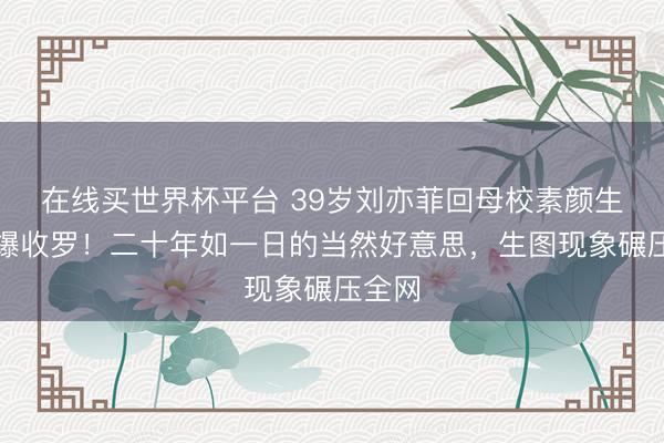 在线买世界杯平台 39岁刘亦菲回母校素颜生图引爆收罗!二十年如一日的当然好意思,生图现象碾压全网